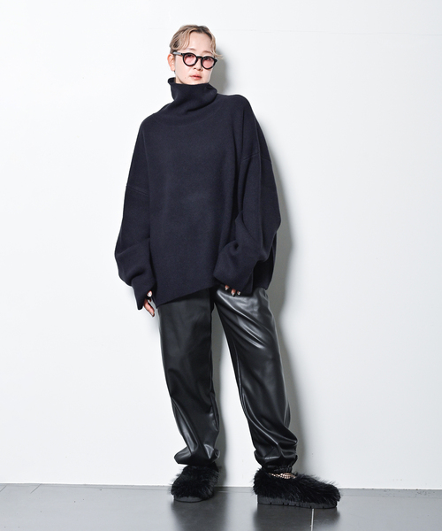 SEEALL ニット SEEALL EXTRA OVER HIGH NECK SWEATER SAU41 KJ681