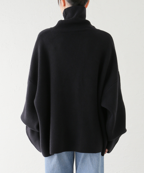 新品【23AW】 SEEALL オーバーサイズハイネックセーター　ブラック 新品【23AW】 SEEALL オーバーサイズハイネックセーター ブラック