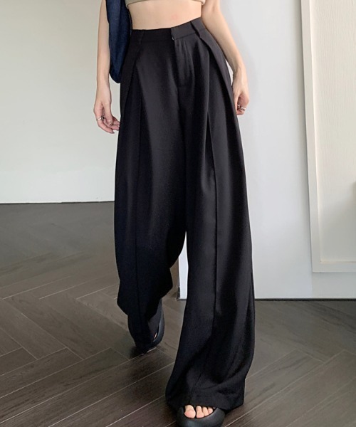 deux amour パンツ タック入りワイドパンツ レディース : ZOZOTOWN