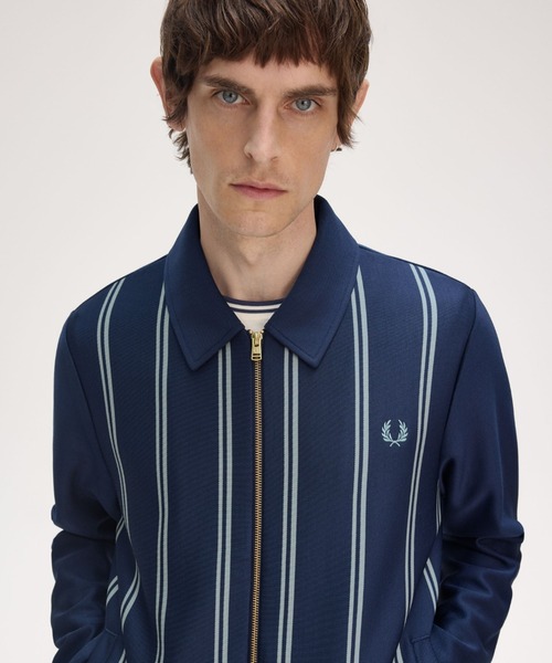 FRED PERRY ジャージ Striped Collared Track Jacket