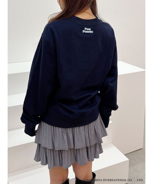 tシャツ 「ポンポネットジュニアコラボ」 ミントくん刺繍オーバースエット レディース MERCURYDUO tシャツ 「ポンポネットジュニアコラボ」 ミントくん