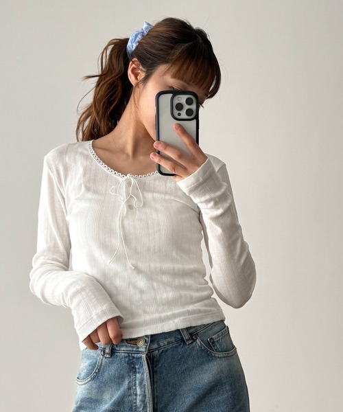 「CANAL JEAN」 「el mar」長袖カットソー ONE SIZE クリーム レディース CANAL JEAN 「CANAL JEAN」 「El mar」長袖カットソー ONE SIZE