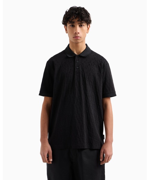 希少60サイズ ジョルジオアルマーニ ポロシャツ 半袖 上質 幾何学 イタリア ARMANI EXCHANGE ポロシャツ 「A|X アルマーニ エクスチェンジ」オール