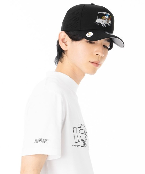 ☆美品NEW ERAニューエラコラボ×ピーナッツスヌーピーゴルフキャップ　帽子 ニューエラ NEW ERA キャップ 帽子 ゴルフ レディース