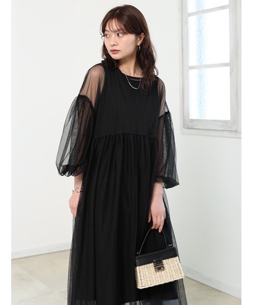 fifth（フィフス） ワンピース チュール×ノースリーブワンピースセット 