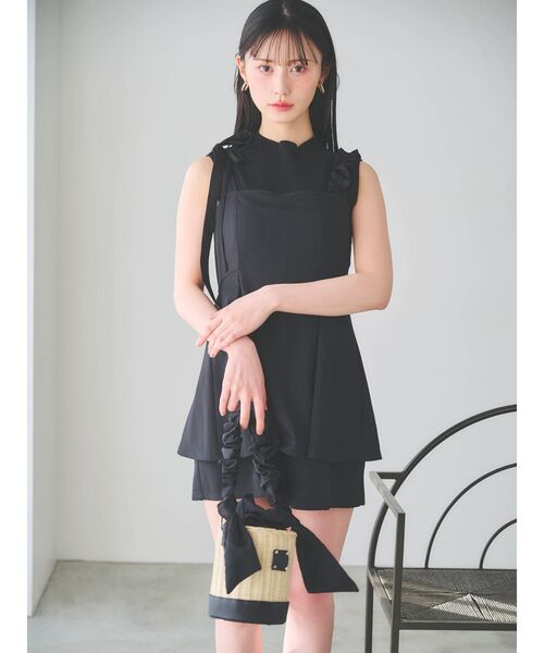 【逸品】・【サステナブル】ペプラムロンパース ADAM ET ROPÉ FEMME(アダム エ ロペ ファム) / 【逸品