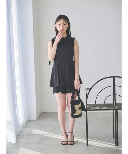 【逸品】・【サステナブル】ペプラムロンパース ADAM ET ROPÉ FEMME(アダム エ ロペ ファム) / 【逸品