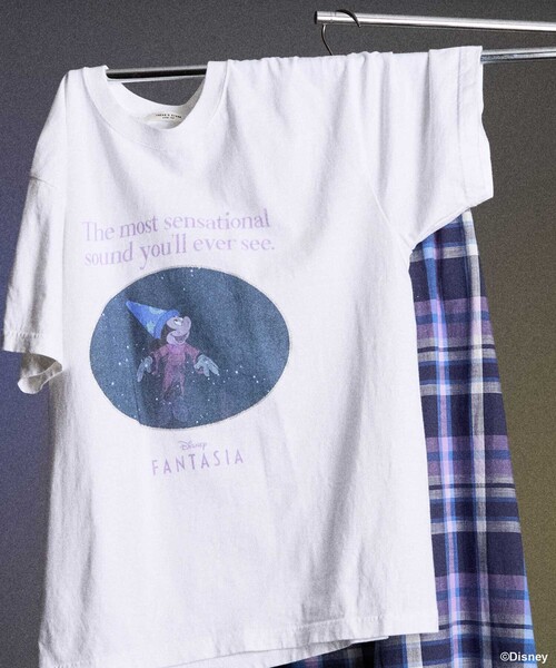 tシャツ 「DISNEY FANTASIA」 箔フロントプリント Tシャツ/ディズニー/ファンタジア/プリントTシャツ/ミッキーマウス レディース