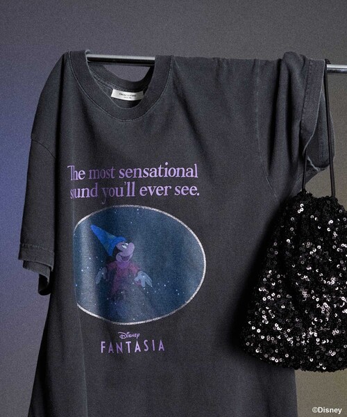 tシャツ 「DISNEY FANTASIA」 箔フロントプリント Tシャツ/ディズニー/ファンタジア/プリントTシャツ/ミッキーマウス レディース FREAK'S STORE tシャツ 「DISNEY FANTASIA」 箔フロントプリント