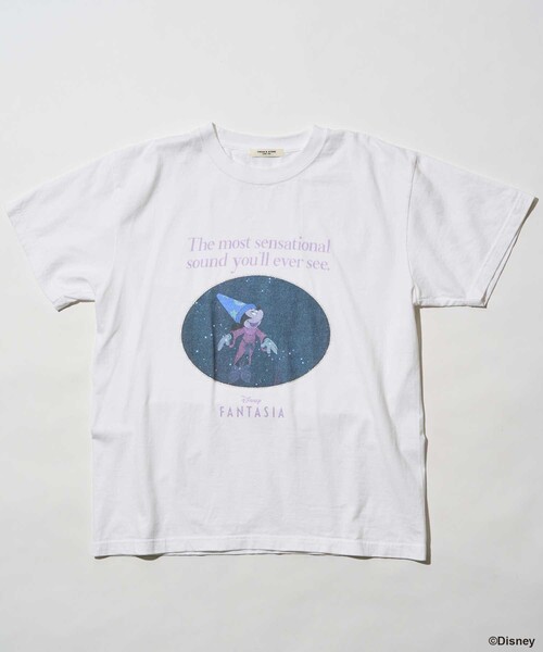 tシャツ 「DISNEY FANTASIA」 箔フロントプリント Tシャツ/ディズニー/ファンタジア/プリントTシャツ/ミッキーマウス レディース セール】【DISNEY FANTASIA】 箔フロントプリント Tシャツ