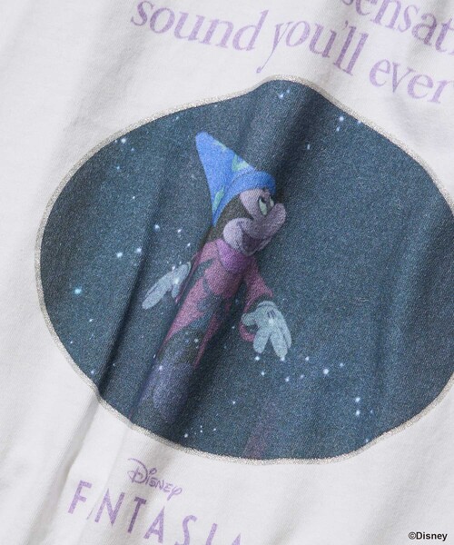 tシャツ 「DISNEY FANTASIA」 箔フロントプリント Tシャツ/ディズニー/ファンタジア/プリントTシャツ/ミッキーマウス レディース FREAK'S STORE｜【DISNEY FANTASIA】 箔フロントプリント T