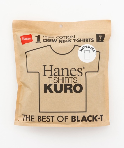 Hanes（ヘインズ） タンクトップ 「 綿100% 」 Hanes KUROスリーブレス