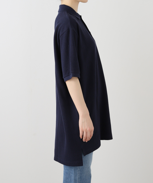 INSCRIRE◆25SS/Big Polo Shirt/ポロシャツ/S/コットン/NVY/I25SS-BC102// IENA ポロシャツ ポロ INSCRIRE/アンスクリア Big Polo Shirt