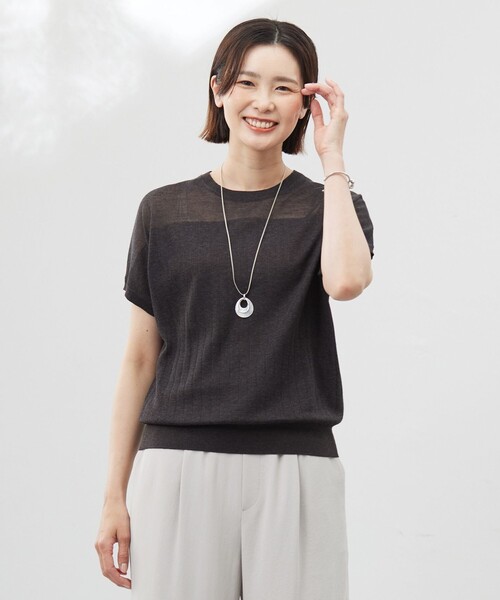 ニット セーター 「WEB限定カラーあり・洗える」Vis/Peスパーク ストライプ ニット レディース ニット セーター 「WEB限定カラーあり・洗える」Vis/Peスパーク