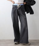 ワイドパンツ ジーンズ デニム デニムパンツ ...の詳細画像1
