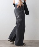 ワイドパンツ ジーンズ デニム デニムパンツ ...の詳細画像2