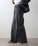 ワイドパンツ ジーンズ デニム デニムパンツ ...の詳細画像3