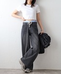 ワイドパンツ ジーンズ デニム デニムパンツ ...の詳細画像5