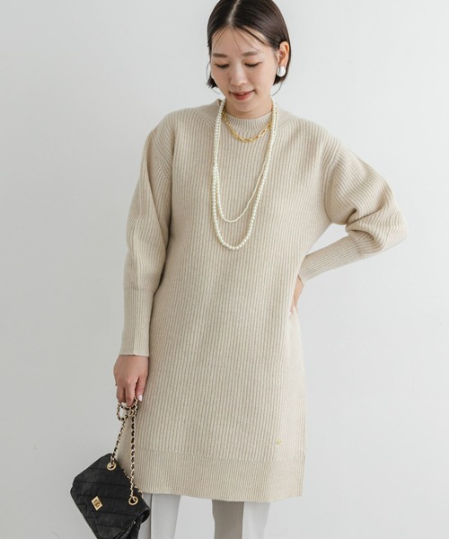 「F by ROSSO」 ニットワンピース 36 グレー レディース_画像3