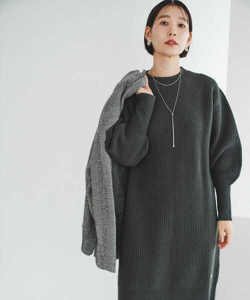 「F by ROSSO」 ニットワンピース 36 グレー レディース_画像8