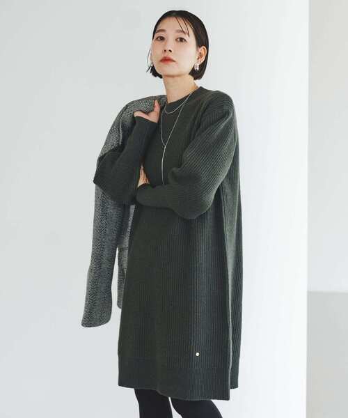 「F by ROSSO」 ニットワンピース 36 グレー レディース_画像9