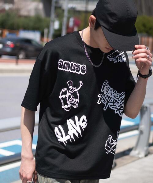 WEGO（ウィゴー） tシャツ WEGO/アクセ付きラフガキグラフィックT