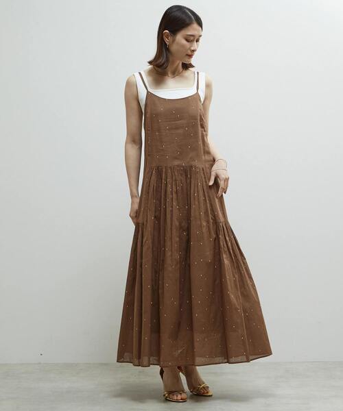 美品IENA✨インド綿ティアードワンピース インドパネルティアードワンピース（ワンピース）｜SLOBE IENA