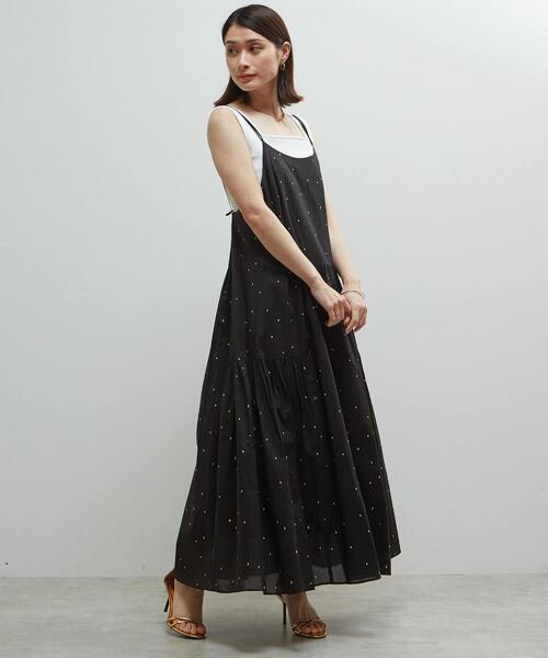SOFFITTO（ソフィット） ワンピース インド綿ドット刺繍キャミ