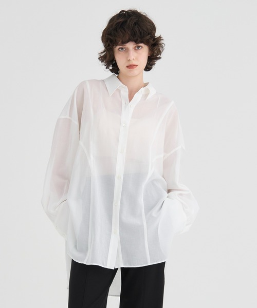 ブラウス シャツ 「RITAN/リタン」Sheer Over Shirt/シアーオーバーシャツ/ブラウス レディース