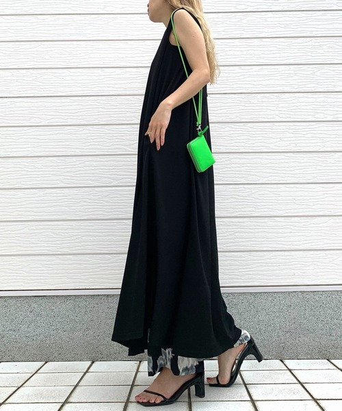 新品qshopキュー　接触冷感ノースリーブ　マキシワンピース　フレアワンピース Q ワンピース 接触冷感ノースリマキシワンピース : ZOZOTOWN