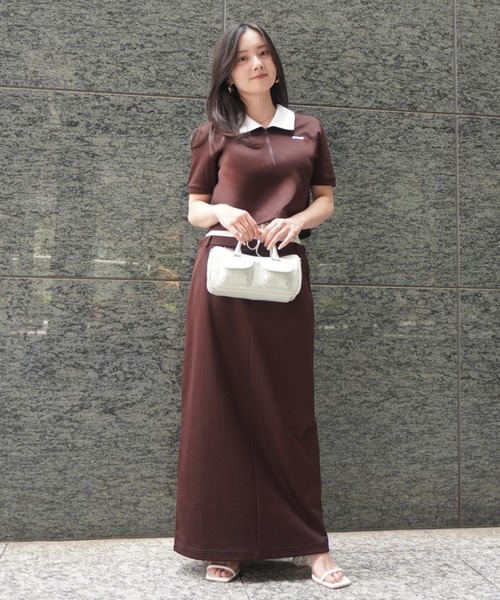 eimy istoire スカート ハーフジップトップスストレートスカート