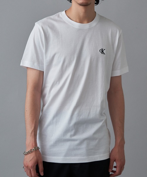 ★ ★定番ESSENTIAL SLIM コットン Tシャツ CKロゴ Essential Slim Cotton T-Shirt | Calvin Klein