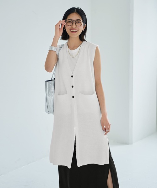 DT♪ GOCCE パッド入りロングベスト ジレ関税込 楽天市場】【50%OFF】ダブルジップ サイドスリット ニットベスト