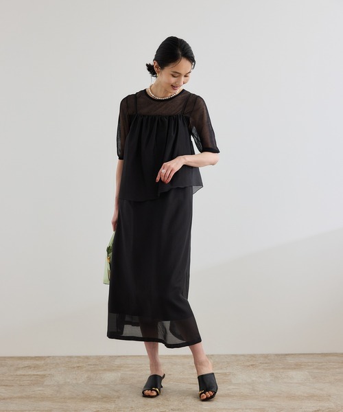 45rpmコットンシルクワンピース ROPE'（ロペ） ワンピース コットンシルクワンピース/洗える