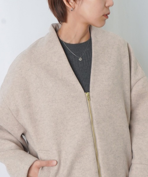 Lucruca ルクルカ　アウター　ノーカラー　ボアジャケット ♡LUCA LADY LUCK LUCA♡ ボアノーカラージャケット - メルカリ