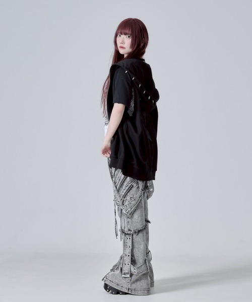 トップス REFLEM Parker(FreeSize) REFLEM パーカー 「REFLEM/レフレム」猫耳パンクノースリーブZIP