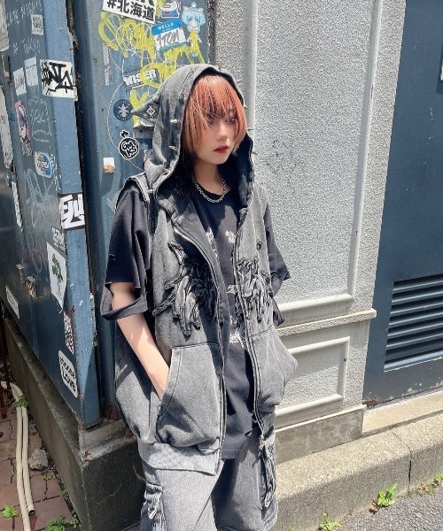 『REFLEM/レフレム』猫耳レースUPパーカー REFLEM パーカー 「REFLEM/レフレム」猫耳パンクノースリーブZIP