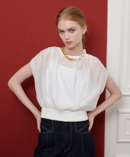 tシャツ 「LOULOU WILLOUGHBY」キャミソールドッキングプルオーバー レディース