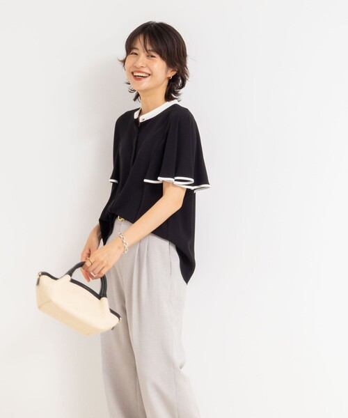 NOLLEY'S Sophi ブラウス シャツ バックサテンフレアスリーブ