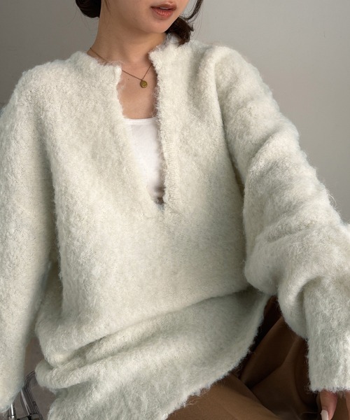 RANAN（ラナン） ニット セーター ディープVネックシャギーニット