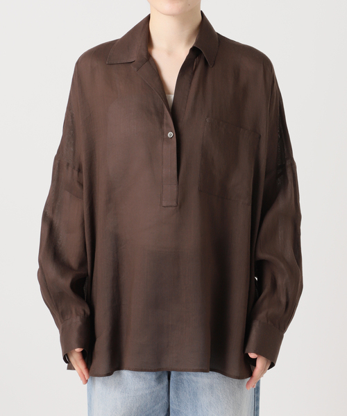 【Plage】RAMIE LYOCELL CROPPED シャツ ブラウン Plage RAMIE LYOCELL CROPPED シャツ｜Yahoo!フリマ（旧PayPay