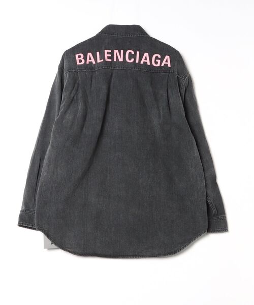 BALENCIAGA ブラック 長袖シャツ L BALENCIAGA 「BALENCIAGA」 長袖シャツ 40 ブラック メンズ