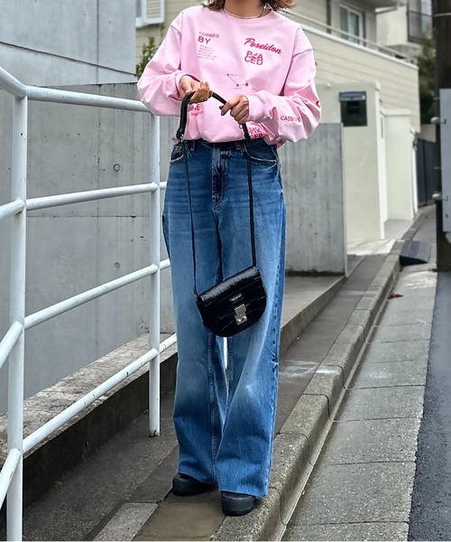 「mi via loca」 「GILDAN」長袖カットソー MEDIUM ピンク レディース