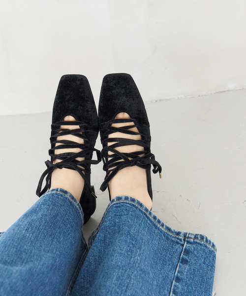 LE TALON（ル タロン） パンプス 「追加」3cmスクエアレースアップ