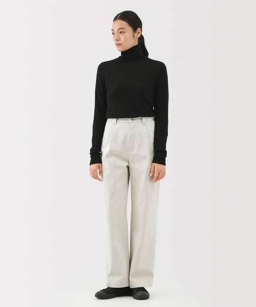 MUJI Labo パンツ 「MUJI Labo」婦人 再生コットン混パンツ レディース