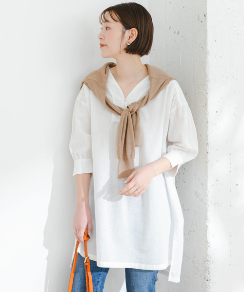 「F by ROSSO」 半袖チュニック FREE ブラック レディース_画像5