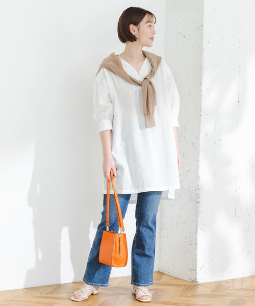 「F by ROSSO」 半袖チュニック FREE ブラック レディース_画像6