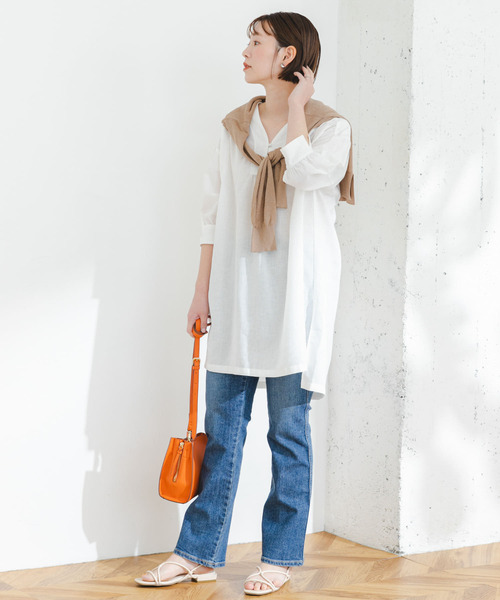 「F by ROSSO」 半袖チュニック FREE ブラック レディース_画像7