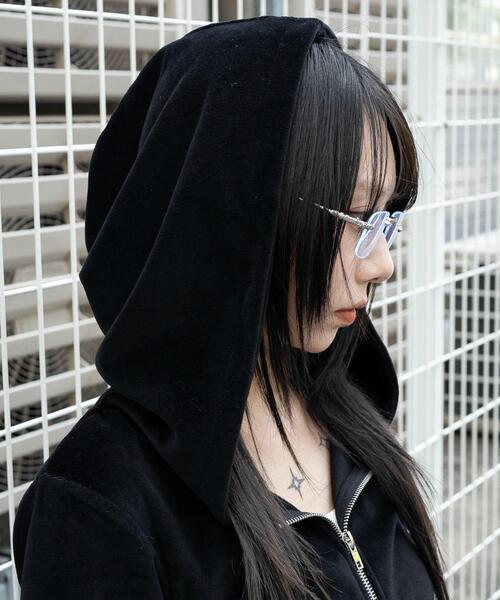 WEGO（ウィゴー） パーカー WEGO/ベロアショートZIPパーカー