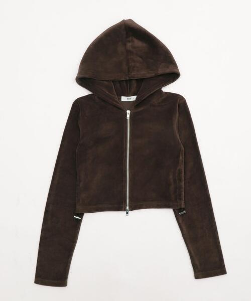 WEGO（ウィゴー） パーカー WEGO/ベロアショートZIPパーカー